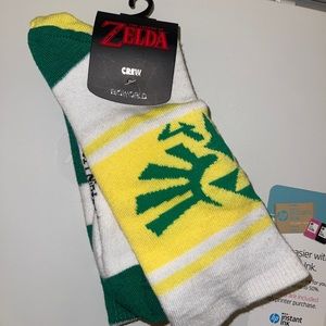 The Legend of Zelda Casual Crew Sock 1 Pair Shoe Size 8-12 Video Game Nintendo